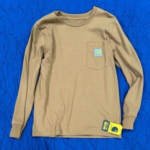 Carhartt Kids Tan Long Sleeve Shirt with Pocket
